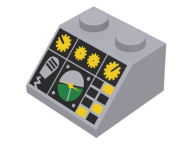 Lego kostka, kostička šikmá potisk, světle modro šedá (3039pc5 LIGHT BLUISH GRAY)